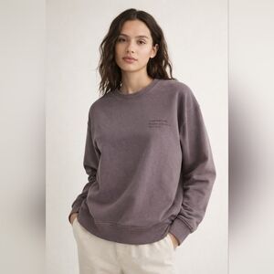 Frank And Oak Crewneck Sweatshirt Washed-purole Large